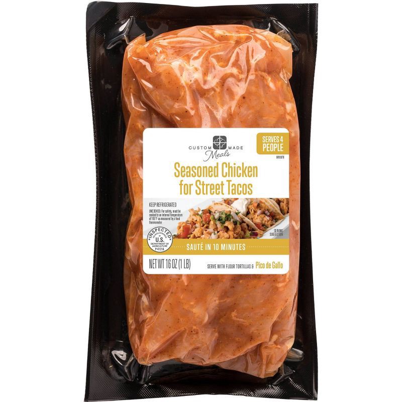slide 1 of 3, Custom Made Meals Boneless Chicken for Street Tacos - 16oz, 16 oz