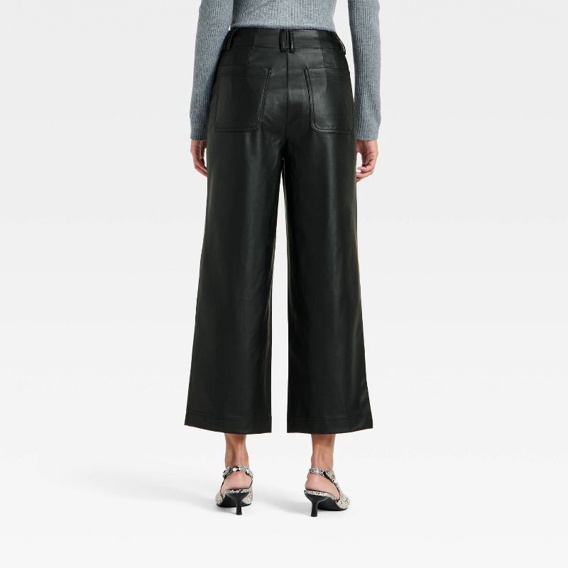 slide 2 of 3, Women's Faux Leather Sailor Pants - A New Day™ Black 10, 1 ct