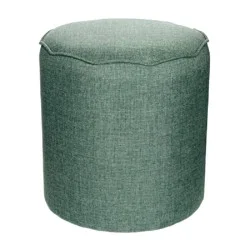 Armoire Cottage Collection Scalloped ottoman Green Linen