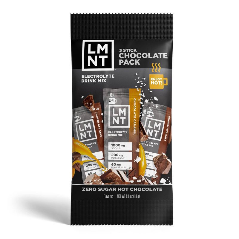 slide 1 of 5, LMNT Zero Sugar Electrolyte Drink Mix - Chocolate Pack - 3ct, 3 ct