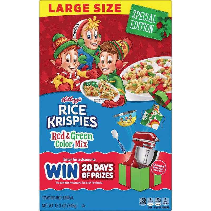 slide 3 of 9, Kellogg's Rice Krispies Holiday Colors Breakfast Cereal - 12.3oz, 12.3 oz