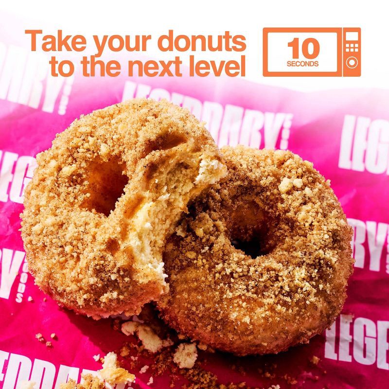 slide 2 of 5, Legendary Foods Gluten Free and Keto Friendly Protein Donuts - Cinnamon Crumble - 20g Protein - 8.9oz/4ct, 20 gram, 8.9 oz, 4 ct