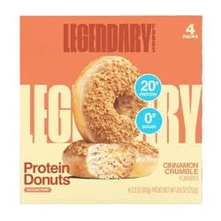 Legendary Foods Gluten Free and Keto Friendly Protein Donuts - Cinnamon Crumble - 20g Protein - 8.9oz/4ct