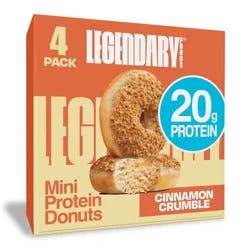 Legendary Foods Gluten Free and Keto Friendly Protein Donuts - Cinnamon Crumble - 20g Protein - 8.9oz/4ct