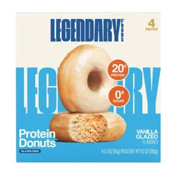 Legendary Foods Gluten Free and Keto Friendly Protein Donuts - Vanilla Glazed - 20g Protein - 9.2oz/4ct
