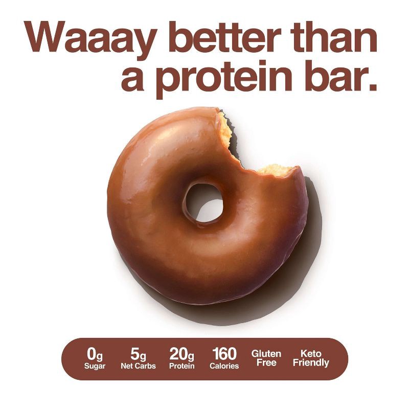 slide 4 of 5, Legendary Foods Gluten Free and Keto Friendly Protein Donuts - Chocolate Dipped - 20g Protein - 8.6oz/4ct, 20 gram, 8.6 oz, 4 ct