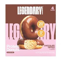 Legendary Foods Gluten Free and Keto Friendly Protein Donuts - Chocolate Dipped - 20g Protein - 8.6oz/4ct