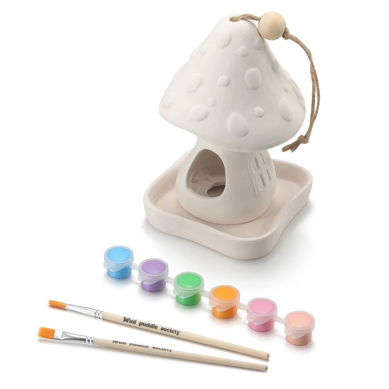 slide 4 of 7, Mud Puddle Society Mushroom Ceramic Bird Feeder, 1 ct