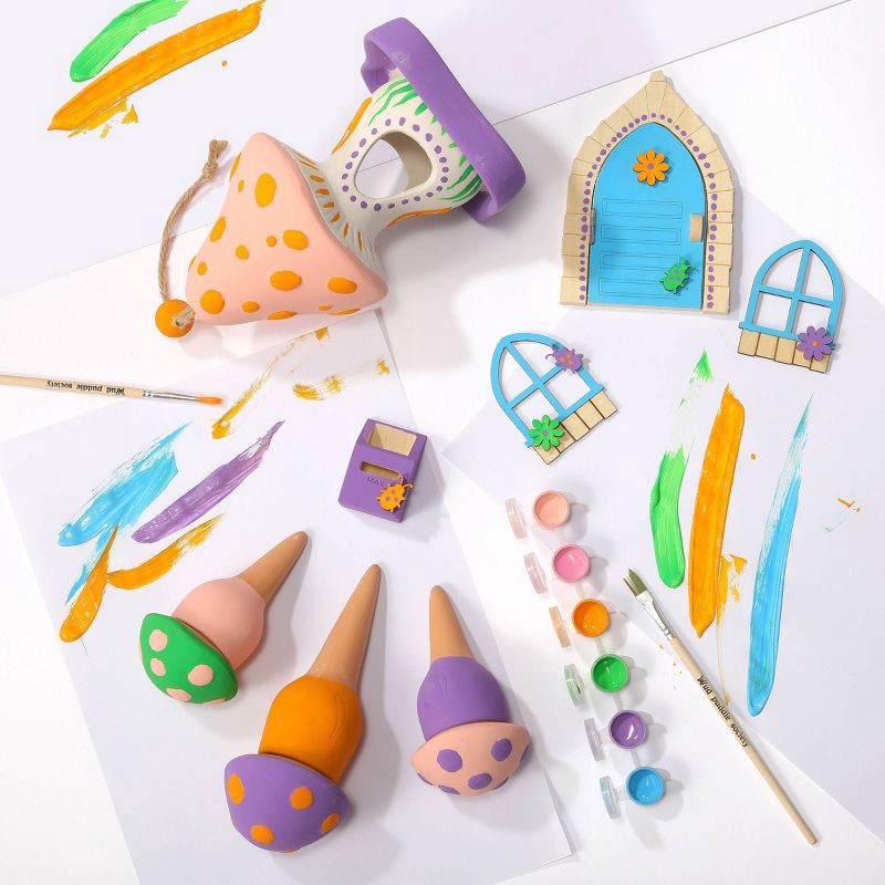 slide 6 of 7, Mud Puddle Society Mushroom Ceramic Bird Feeder, 1 ct