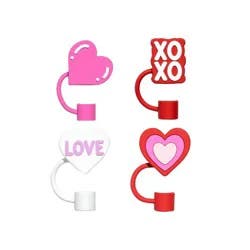 CharCharms 4pk Valentines XOXO Straw Toppers