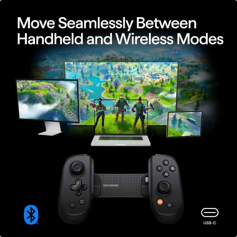 slide 3 of 7, Backbone Pro Black Controller: USB-C & Bluetooth Game Controller for Android & iPhone, 1 ct