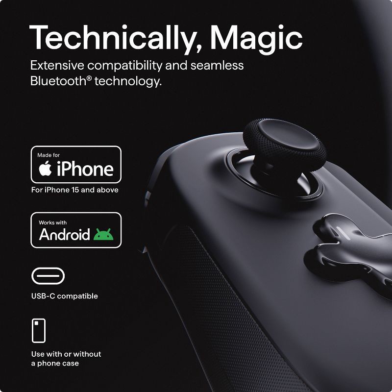 slide 6 of 7, Backbone Pro Black Controller: USB-C & Bluetooth Game Controller for Android & iPhone, 1 ct