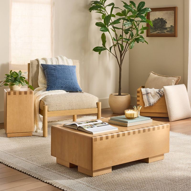 slide 2 of 4, Hearth & Hand with Magnolia 18"x18" Embroidered Square Throw Pillow Navy - Hearth & Hand™ with Magnolia, 1 ct