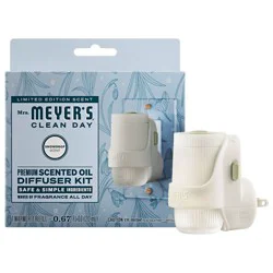 Mrs. Meyer's Clean Day Premium Scented Oil Plug-In Diffuser Air Freshener Starter Kits - Snow Drop - 1 Warmer + 1 Refill - 0.67 fl oz