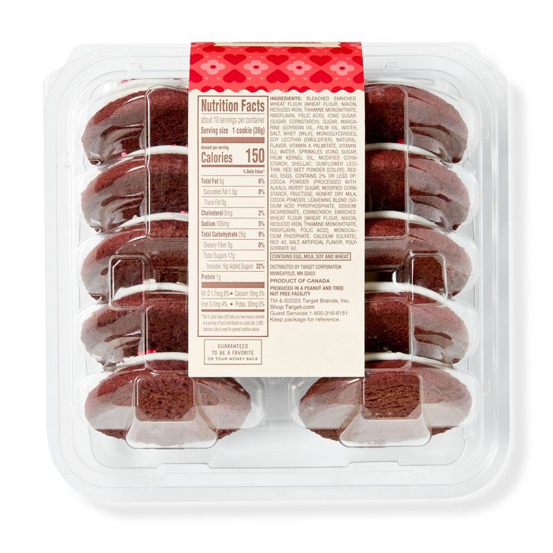 slide 2 of 3, Valentine's Red Velvet Frosted Sugar Cookies - 13.5oz/10ct - Favorite Day™, 10 ct; 13.5 oz