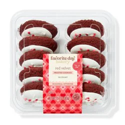 Valentine's Red Velvet Frosted Sugar Cookies - 13.5oz/10ct - Favorite Day™