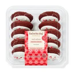 Valentine's Red Velvet Frosted Sugar Cookies - 13.5oz/10ct - Favorite Day™