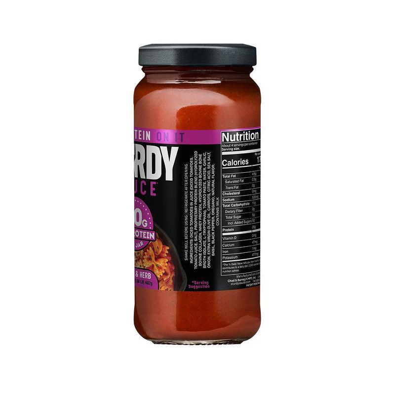slide 3 of 4, Sturdy Sauce High Protein Garlic Herb Pasta Sauce - 17oz, 17 oz