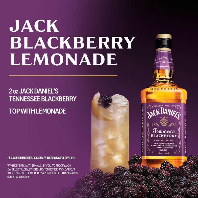 slide 7 of 10, Jack Daniel's Blackberry American Whiskey - 750ml Bottle, 750 ml