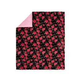 Mingled Threads Rose Faux Fur Throw Blanket Pink