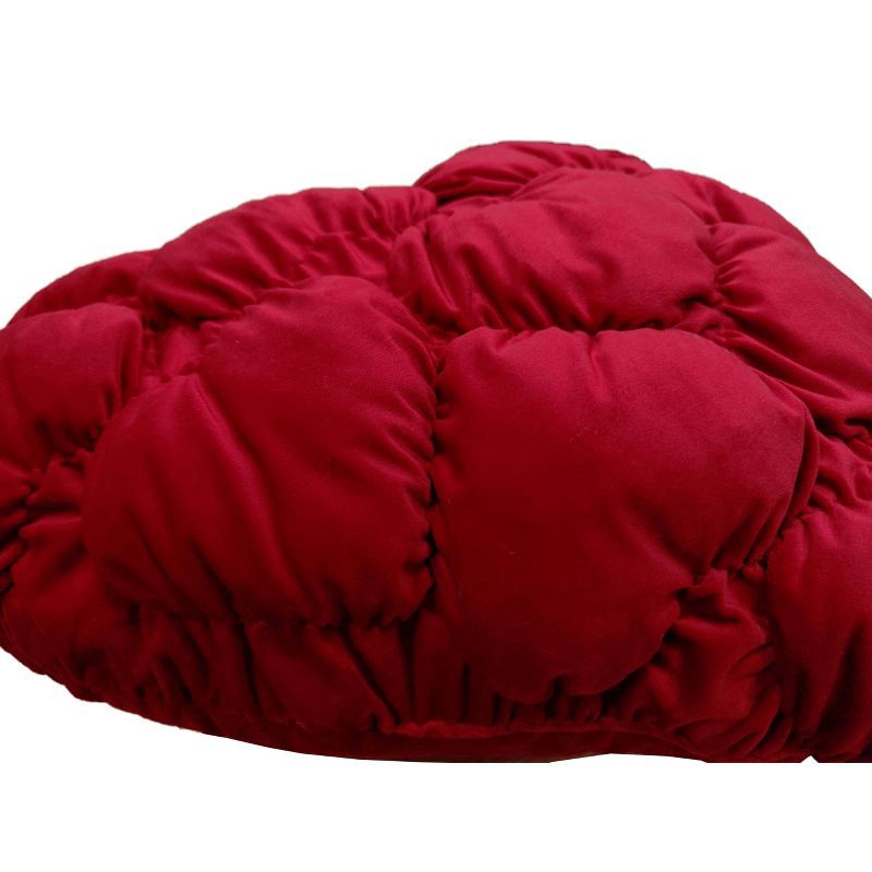 slide 2 of 2, Mingled Threads Puffy Heart Shape Throw Pillow Red, 1 ct