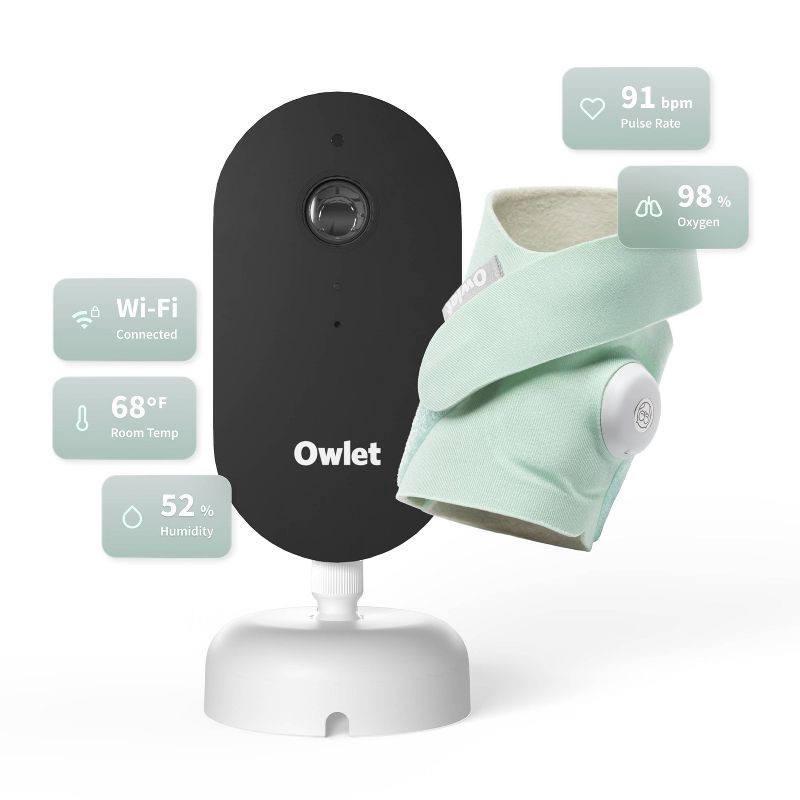 slide 2 of 11, Owlet Dream Duo (Gen 3) All-in-One Smart Baby Breathing and Movement Monitoring Bundle with Sock & 2K HD Cam - Mint, 1 ct