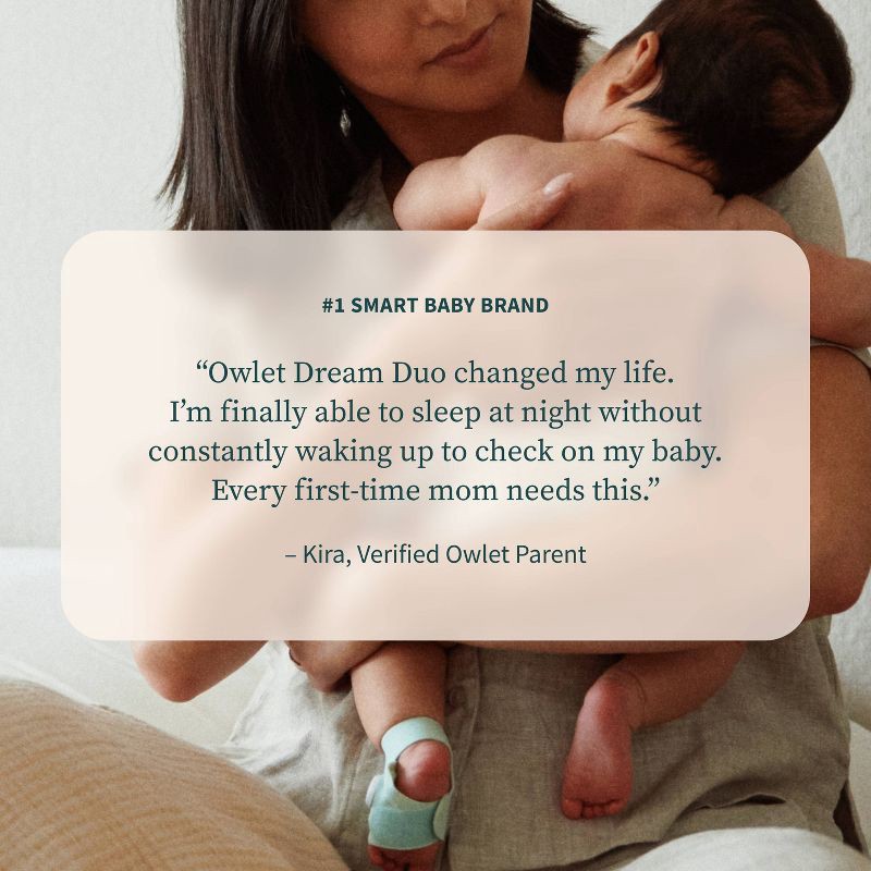 slide 8 of 11, Owlet Dream Duo (Gen 3) All-in-One Smart Baby Breathing and Movement Monitoring Bundle with Sock & 2K HD Cam - Mint, 1 ct