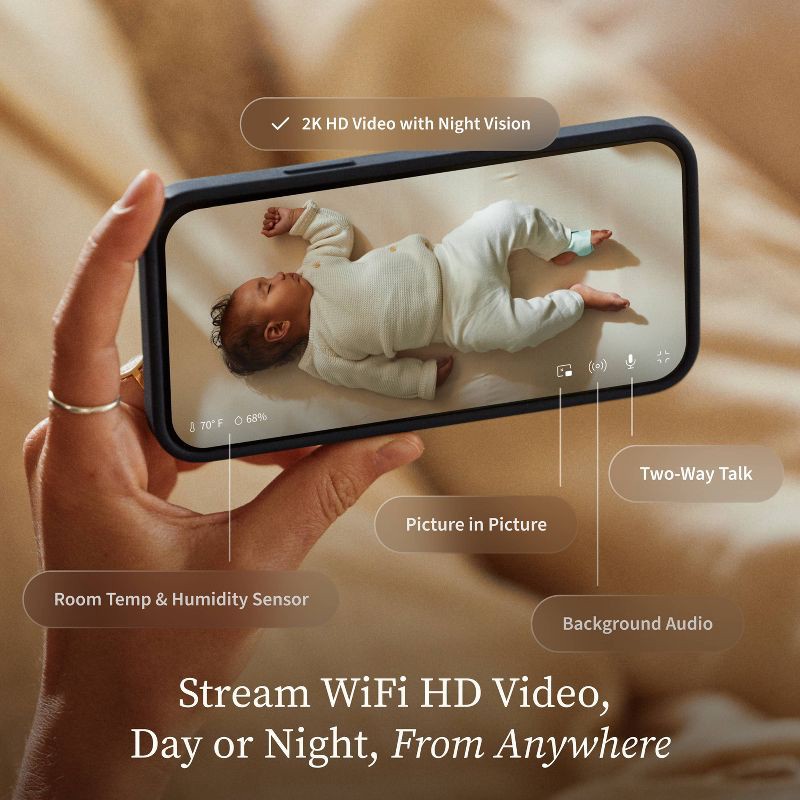 slide 4 of 10, Owlet Dream Sight (Gen 3) Smart 2K HD Digital Video Baby Monitor - White, 1 ct