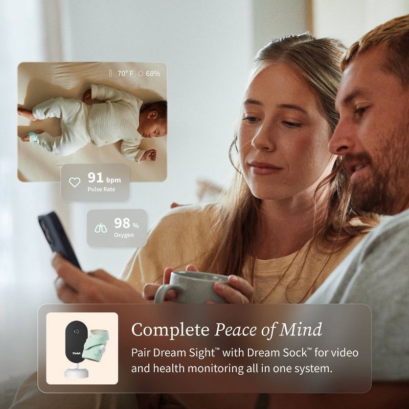 slide 9 of 10, Owlet Dream Sight (Gen 3) Smart 2K HD Digital Video Baby Monitor - White, 1 ct