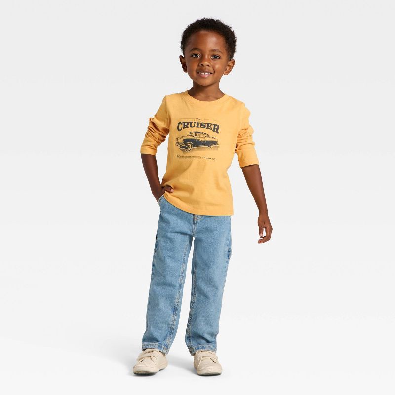 slide 4 of 4, Toddler Boys' Long Sleeve Cruiser Graphic T-Shirt - Cat & Jack™ Gold 2T, 1 ct