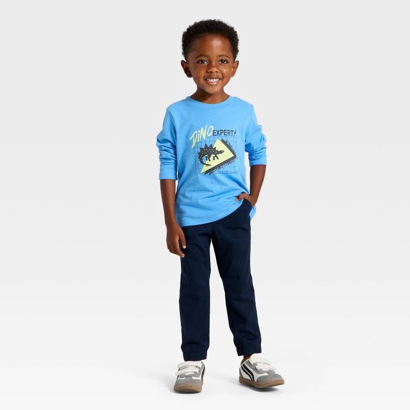 slide 4 of 4, Toddler Boys' Long Sleeve Dino Expert Graphic T-Shirt - Cat & Jack™ Sky Blue 3T, 1 ct