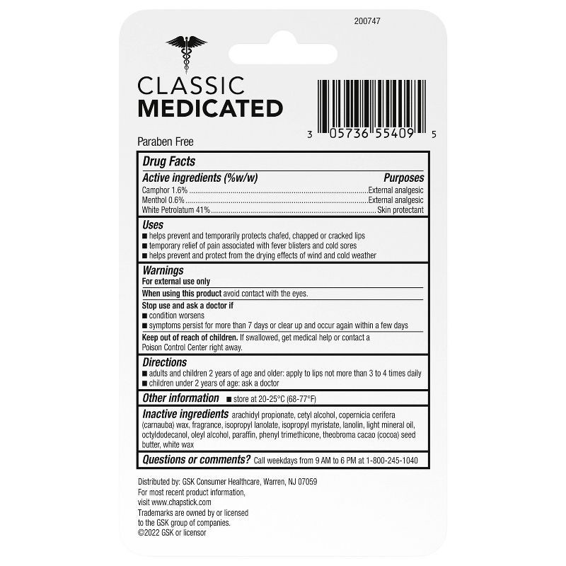 slide 2 of 8, Chapstick Classic Medicated Lip Balms - 0.45oz/3ct, 0.45 oz, 3 ct