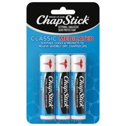 Chapstick Classic Medicated Lip Balms - 0.45oz/3ct