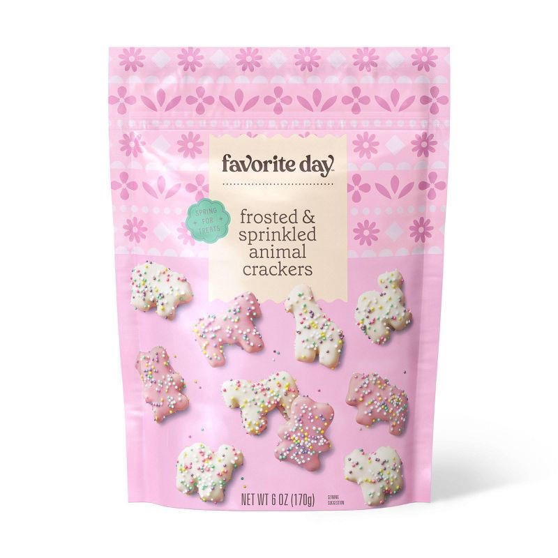 slide 1 of 3, Easter Animal Crackers Covered in White and Pink Chocolate - 6oz - Favorite Day™, 6 oz
