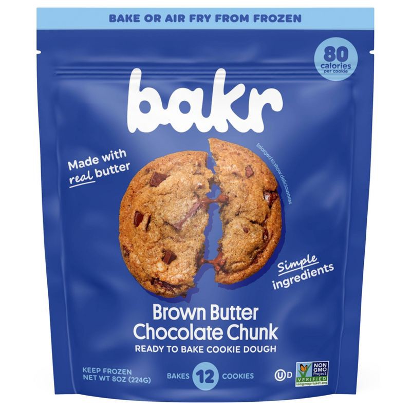 slide 1 of 4, BAKR Brown Butter Chocolate Chip Frozen Cookie Dough - 8oz, 8 oz