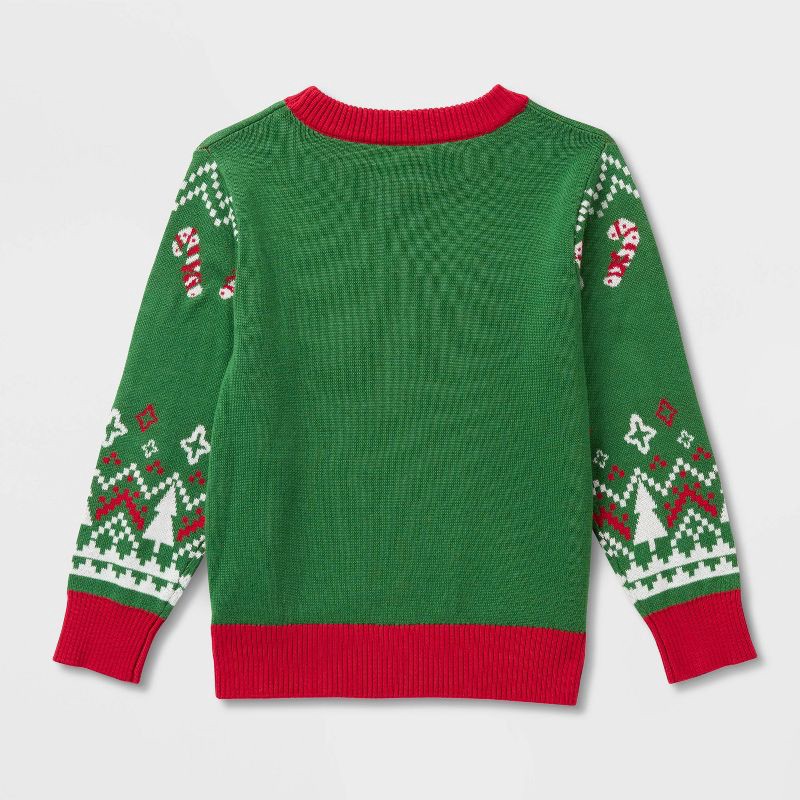 slide 2 of 3, Toddler Bluey Christmas Sweater - Green/Red 5T, 1 ct