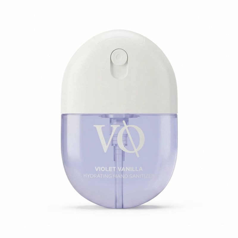slide 1 of 4, VQ Moisturizing Hand Sanitizer Spray - Violet Vanilla - 1.01 fl oz: Bottle With Spray Dispenser, Vegan, Ethyl Alcohol 70%, 1.01 fl oz