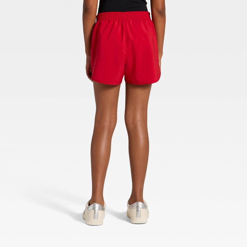 slide 2 of 3, Girls' Run Shorts - All In Motion™ Dark Red S, 1 ct