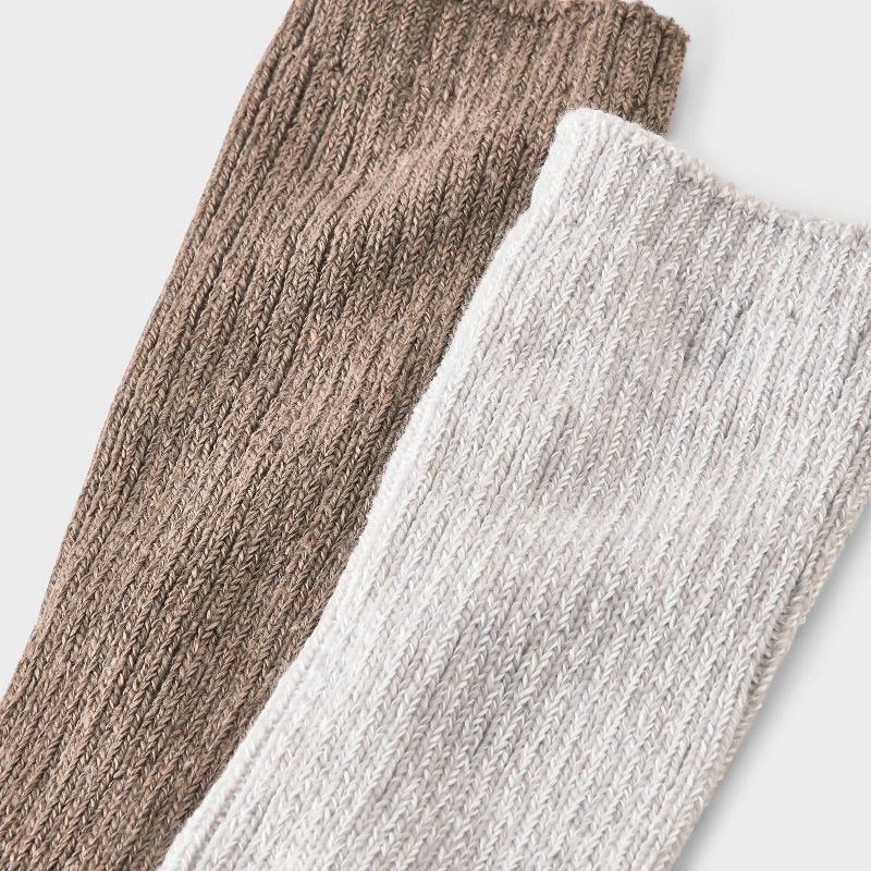 slide 3 of 3, Women's Luxury Collection Cashmere Blend Fine Rib Super Soft 2pk Crew Socks - Auden™ Gray/Light Heather Gray 4-10, 2 ct