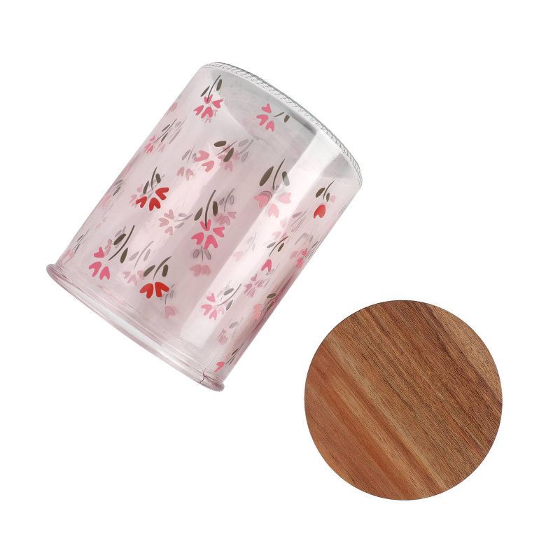 slide 5 of 5, Cook With Color Flower Print Wood Lidded Treat Gifting Jar, 1 ct
