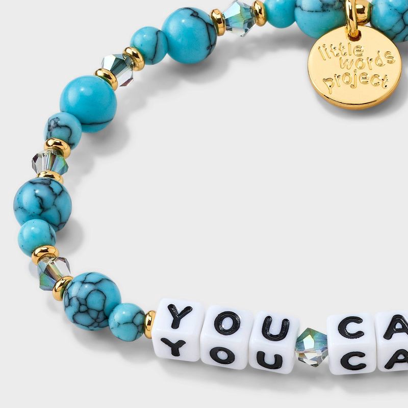 slide 5 of 5, Little Words Project You Can Beaded Bracelet - Blue/White/Gold, 1 ct
