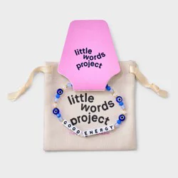 Little Words Project Good Energy Beaded Bracelet - White/Blue/Gold