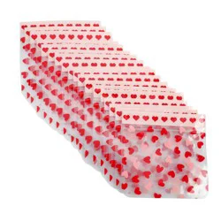 Cook With Color 20pk Zip Top Treat Bags Heart Print