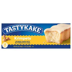Tastykake Butterscotch Krimpets, 12 Count, 6 Packs of 2 Sponge Cakes with Butterscotch Icing