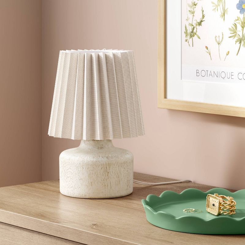 slide 3 of 4, Mini Lamp Faux Wood Light - Room Essentials™, 1 ct