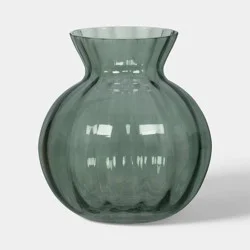 Round Glass Vase Green - Room Essentials™