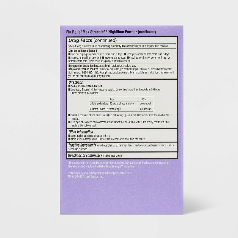 slide 4 of 5, Multi-Symptom Max Flu Relief Day and Night Combo Pack Powder - Acetaminophen - Honey Lemon - 12ct - up&up™, 12 ct