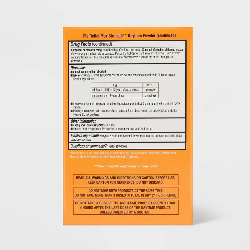 slide 5 of 5, Multi-Symptom Max Flu Relief Day and Night Combo Pack Powder - Acetaminophen - Honey Lemon - 12ct - up&up™, 12 ct