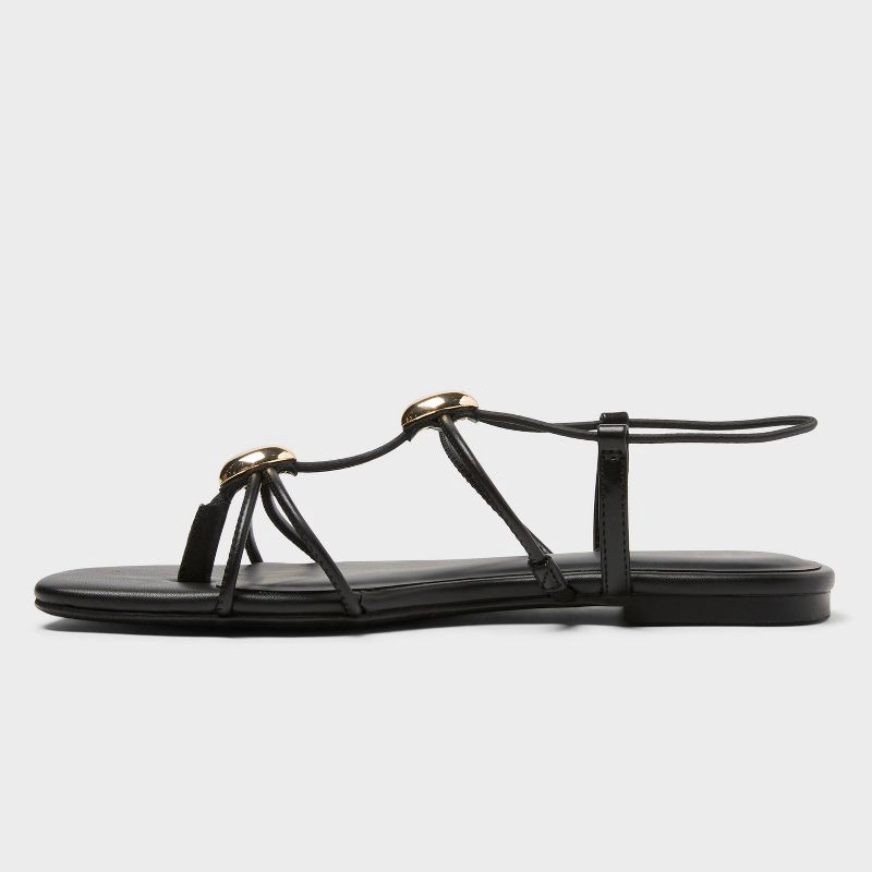 slide 2 of 4, Women's Kianna Sandals with Memory Foam Insole – A New Day™ Black 9.5, 1 ct