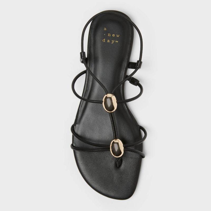 slide 3 of 4, Women's Kianna Sandals with Memory Foam Insole – A New Day™ Black 9.5, 1 ct